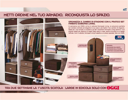 Domopak Living and the magazine OGGI care your wardrobe - Cuki cofresco